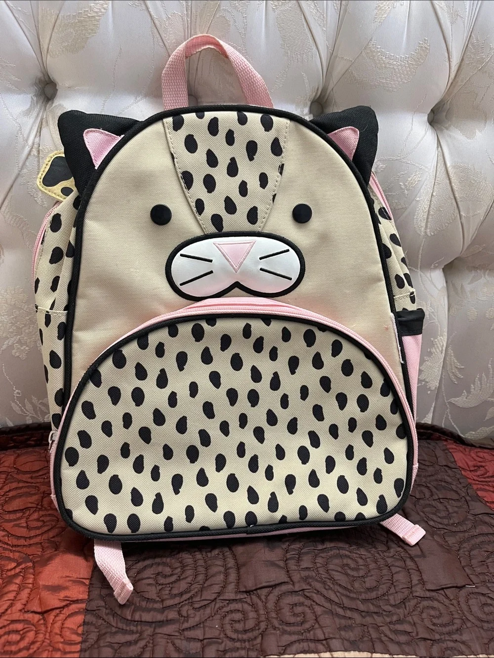 Cole Haan Kids Leopard Cat Backpack - Cream, Black & Pink. NWOT